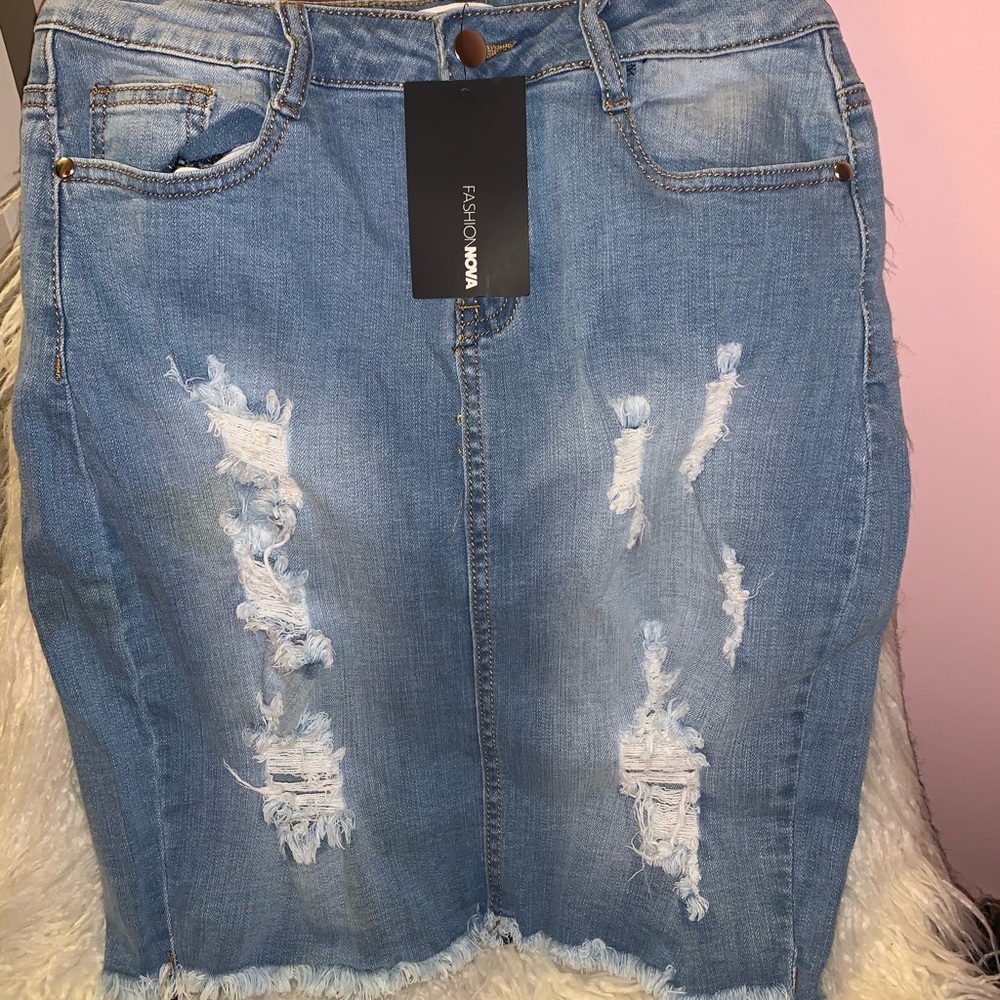 Blue jean fashion nova skirt